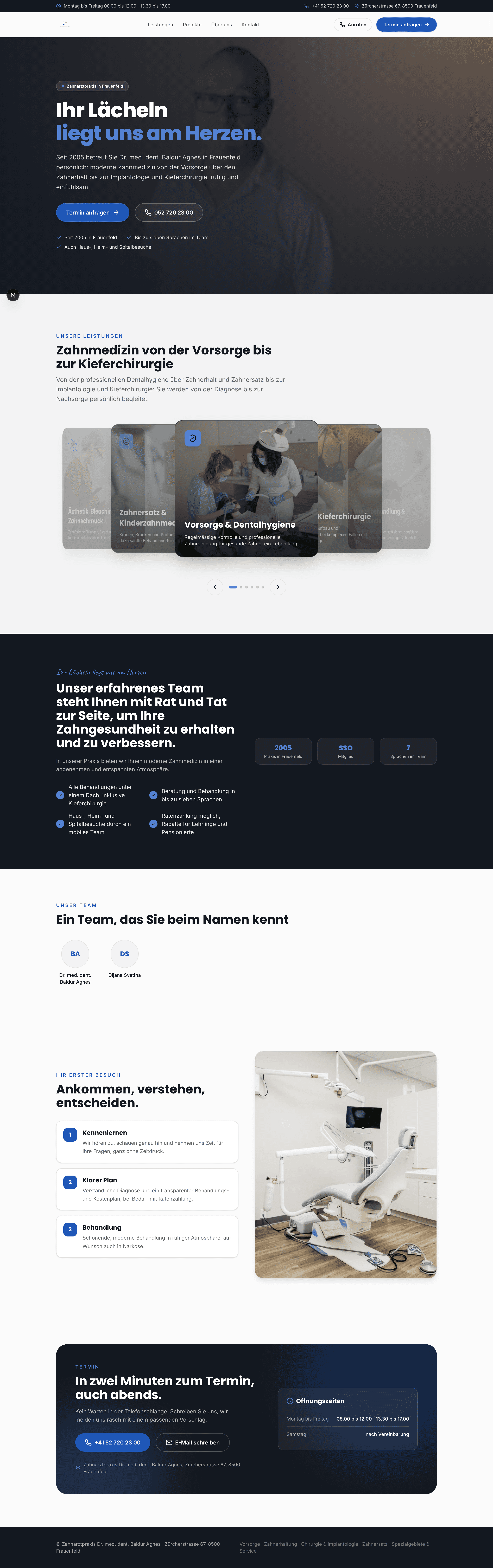 Entwurf der neuen Startseite